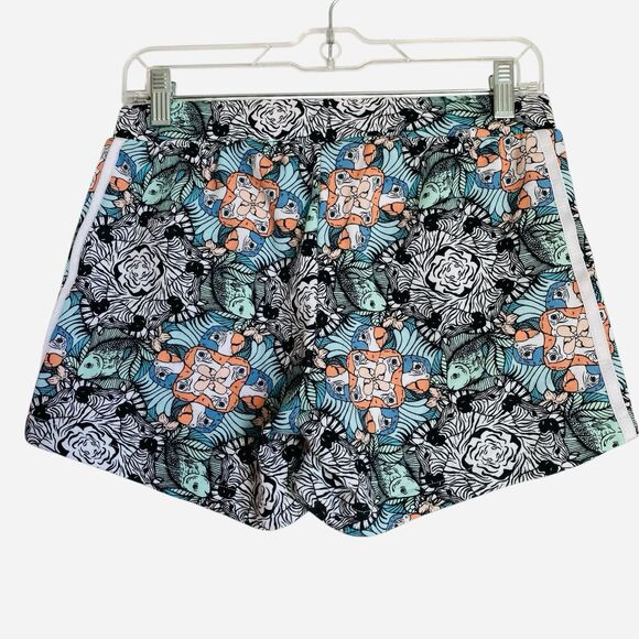 Adidas Sweat Shorts Kids Girls XL/14-15 Multicolor Fishes Running Summery - Picture 2 of 7